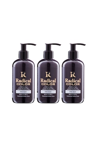 Radical Color New 25/black Amonyaksız Su Bazlı Saç Boyası 250 Ml 3 Adet Siyah