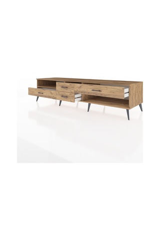 Kronos Tv Ünitesi Tek Raflı 4 Çekmeceli 220x59x51 Çam-çam Atlas Çam/atlas Çam - Atlas Çam