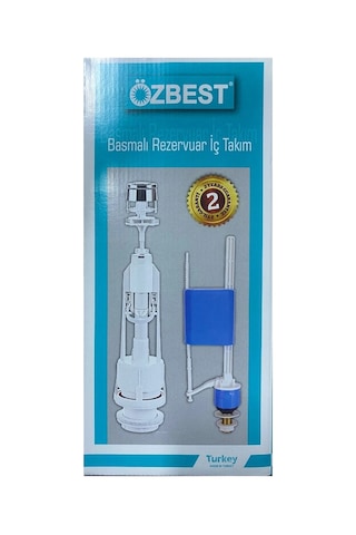 Özbest Su Tasarruflu Basmalı Klozet Rezervuar İç Takımı - Uyumlu Ve Dayanıklı Açık Gri
