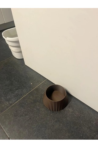 Buradabulabilirsin 3d Baskı Çizgili Köpek Mama Kabı Modern Minimalist Evcil Hayvan Mama Ve Su Kabı Kahverengi Bbz