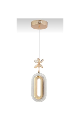Tek Gold Kaplama Sarkıt Led Salon Avize 3 Renk Ledli Gold