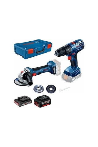 Bosch GWS 180-LI+GSB 180-LI + 1x 2.0Ah 1x4.0Ah XL-BOXX Taşlama Vidalama SET - 0615990M36