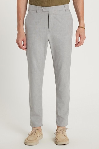 Tudors Erkek Slim Fit Dar Kesim Chino Yandan Cepli Pamuklu Gri Pantolon-35722 Gri