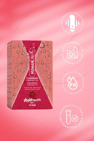 Humanlife Çilek Aromalı Kayganlaştırıcı Jel Lubricant 10 x 5 G