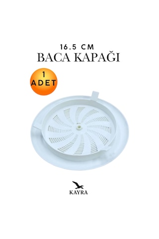 Baca Kapağı Ayarlı Dönerli Havalandırma Kombi Soba Havalık 16.5 Cm - Plastik Menfez Baca Başlığı Havalandırma Baca Kapağı Baca Sinekliği Isı İzolasyon Kapağı