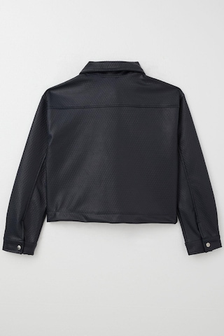 Breeze Kız Çocuk Deri Ceket Kabartma Desenli Çıtçıtlı 9-14 Yaş, Lacivert Lacivert