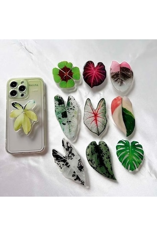 Muduan K001 Soket Katlanır Kavrama Tok Pretty Yaprak Akrilik Telefon Tutucu İphone Uyumlu13 Evrensel Telefon Braketi Griptok Standı Renkli Direksiyon Bjekph