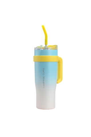 Paslanmaz Çelik Saplı Buz Bardağı-mavi Ve Beyaz Degrade