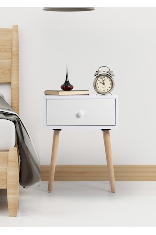 Flora Eva Çekmeceli Komodin Beyaz