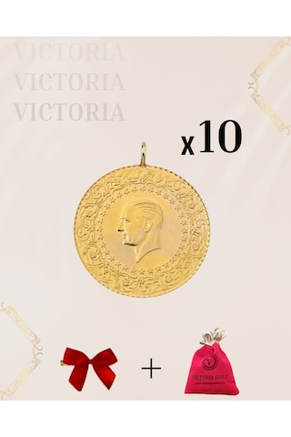 Vıctorıa Gold 10 Adet Çeyrek Altın Eski Tarihli Kulplu 22 Ayar