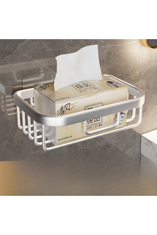 Skycity Banyo Tuvalet Kağıdı Rafı - Delme Yok Kurulum - Kompakt Tasarım - Dayanıklı Oksijenli Yüzey - Çok Amaçlı Depolama Diğer