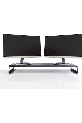 Hansdo İkili Metal Monitör Standı Siyah