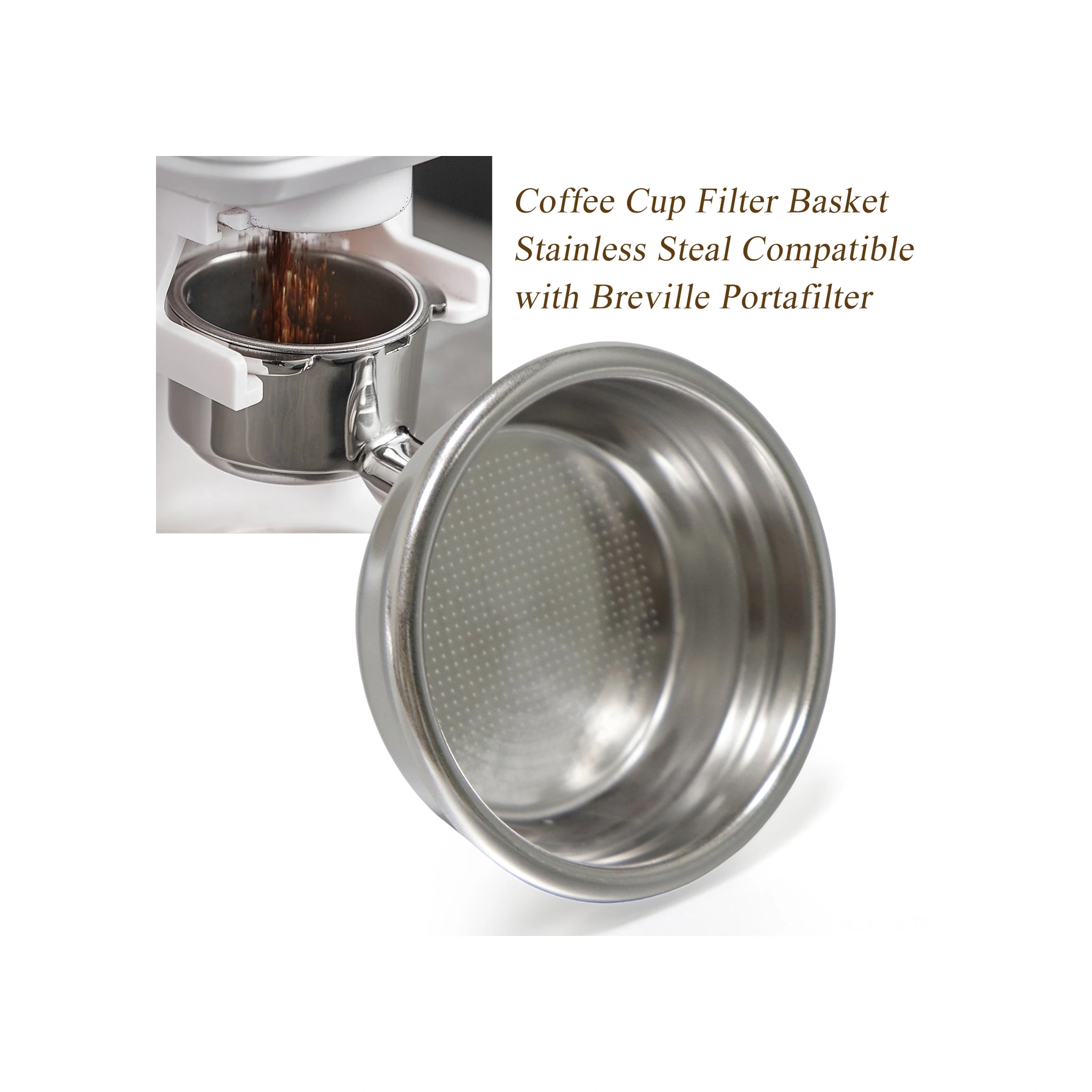 Yunboo 51mm Çelik Filtre Sepeti - Breville Bes880/bes810/bes500/bes870/bes860/bes878/bes450 Kahve Makinaları İçin Uyumlu Gümüş