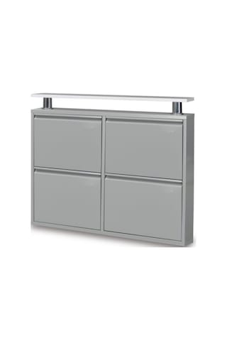 Kaser Metal Gri Ayakkabılık 2+2