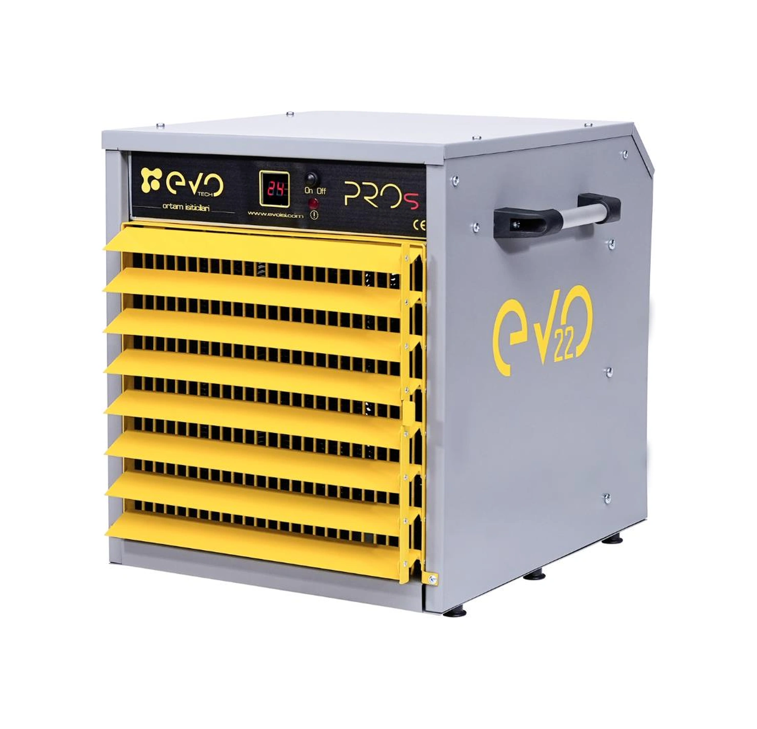 Evo22 Pros - 22 Kw Kumandalı Ve Dijital Endüstriyel Elektrikli Fanlı Isıtıcı