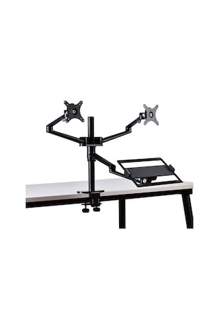 NPO STD7093 10"-27" Notebook Stand ve Vesa Monitör Tutucu Çift Kol - Koyu Gri