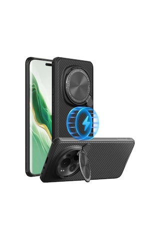 Mufunye Honor Magic 6 Pro İçin Nillkin Camshield Pro Manyetik Kılıf: Kamera Koruyucu, Magsafe Uyumlu, Dikey/yatay Ayaklı, Parmak İzi Redüktörü Siyah