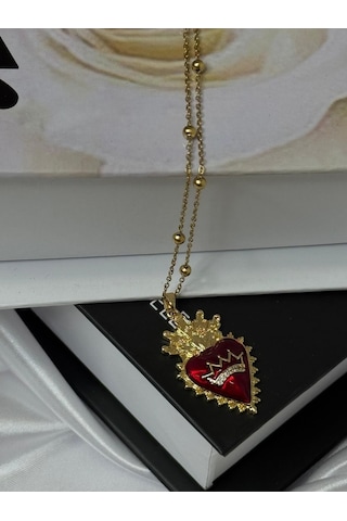 Tasarımlı Figürlü Çelik Kolye Gold