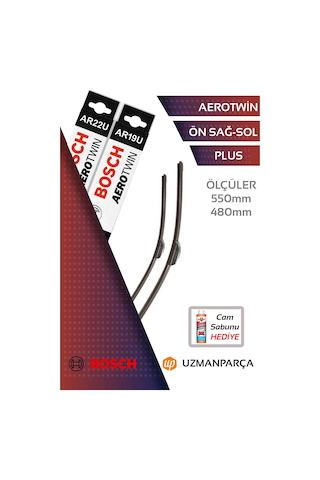 Bosch 3397008537+3397008533 550 Mm + 480 Mm Muz Tipi Aerotwin Ön Silecek Seti