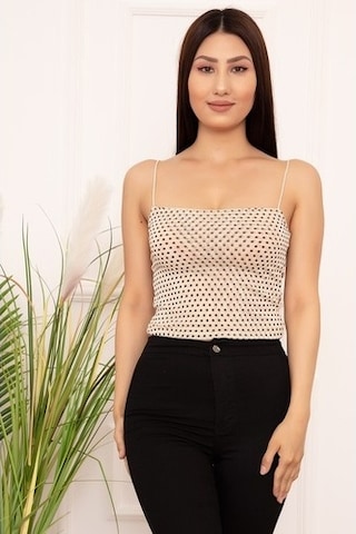 Kalopya Bayan Ip Askılı Puantiyeli Esp03 Atlet Ekru