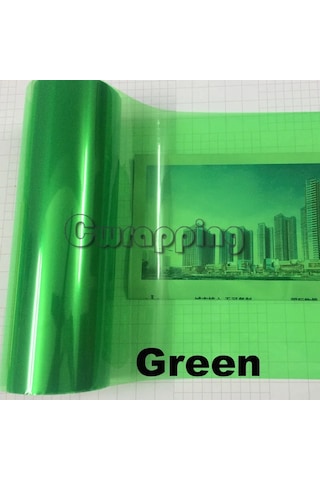 Yeşil- 40 Cm X 150 Cm-oto Araba Tonu Far Arka Lambası Sis Işık Vinil Duman Film Levhası Etiket Kapak Araba Şekillendiri