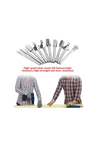 Lemestar 10'lu Hss Ahşap İşleme Freze Ucu Seti - Taşlama, Oymacılık Ve Freze İşlemleri İçin Elektrikli Düzeltici Uçları