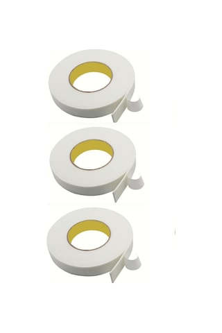 Usin 3 Adet Çift Taraflı Yapıştırma Köpük Bantı -tablo Asmak Şerit Led Montaj Yapıştırıcı Bandı 16mm X 1