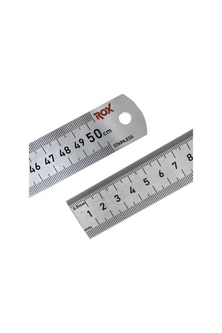 Rox 0200 Çift Taraflı Çelik Cetvel 500 Mm Gri