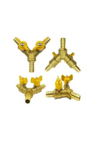 3/8" Hortum Küresel Vanası Y Şeklinde Pirinç Bağlantı Parçası 2 Yollu 3 Yollu Bağlantı Parçası 11 Mm Hortum İçin Diğer
