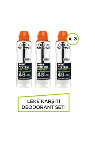 Loreal Paris Expert Shirt Protect Anti Perspirant Deodorant 150 ML X 3 Adet