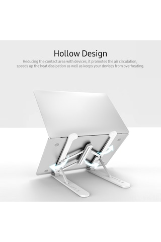 Vkemall 16 İnç Altı Dizüstü Ve Tabletler İçin Yüksekliği Ayarlanabilir 7 Seviye Katlanabilir Soğutucu Abs Plastik Tutucu - Pembe