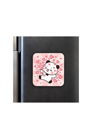 Dudu Bubu Dekoratif Buzdolabı Magneti 6x6 Cm Pembe