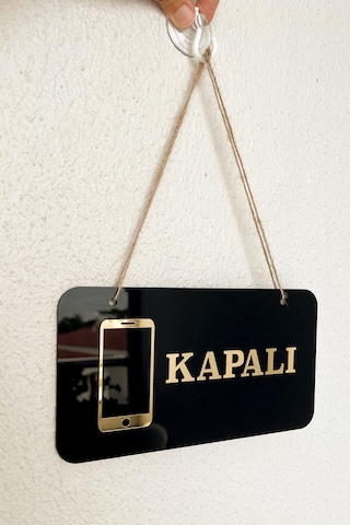 Telefoncular İçin Açık Kapalı Kapı Tabelası 22x12 Cm