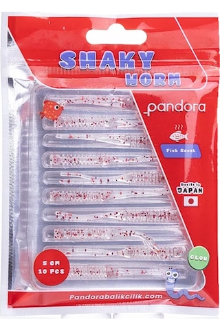 Pandora Shaky Worm 5cm 10 Adet Lrf Silikonu Red Berry