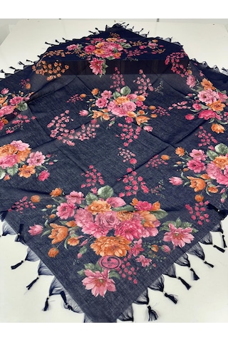 Sökme Boncuklu Pamuk Yazma - 05650 Lacivert , Pembe