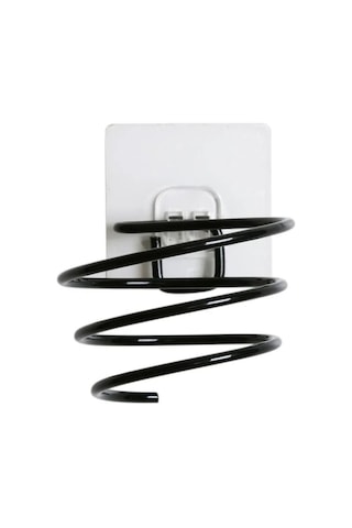 Alper Banyo Siyah Güçlü Yapışkanlı Fön Makinesi Askısı Fön Makinesi Tutucu Siyah