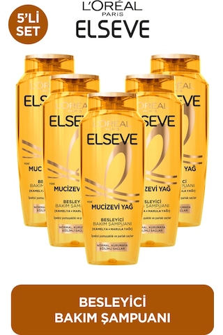 ELSEVE 5'li L'Oréal Paris Elseve Mucizevi Yağ Besleyici Bakım Şampuanı 400 ml