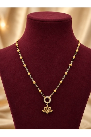 Lotus Tarzı Altın Kolye