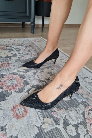 036 0450 Taslı Topukla Kadın Taşlı Stiletto Abiye Ayakkabı 001