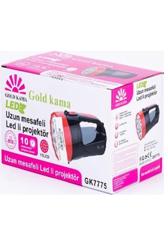 Gold Uzun Mesafeli 15 Ledli Şarjlı El Feneri Gk7775