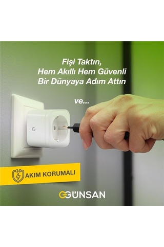 Wi-fi Kontrollü Akım Korumalı Akıllı Priz 16a Tuya & Smart Life Destekli 0