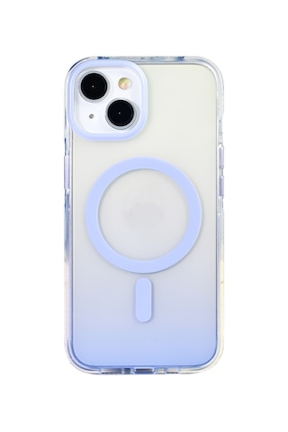 Zore Apple iPhone Uyumlu 13 Kılıf M-safe Şarj Özellikli Transparan Renk Geçişli Omsy Toros Kapak - Lila