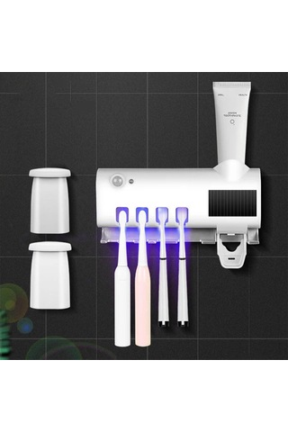Reedark Uv Işınlı Diş Fırçası Sterilizatörü - 4'lü Duvar Askısı Ve Usb Şarj Beyaz