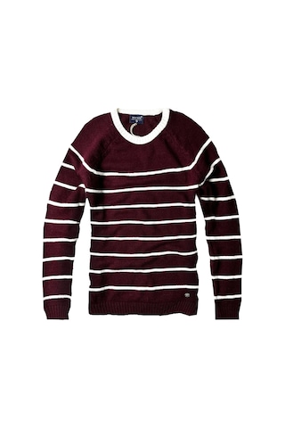 Luxry Bisiklet Yaka Yün Erkek Kazak Bordo