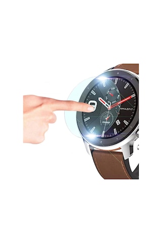 Amazfit Gtr 47Mm Tempered Cam Ekran Koruyucu (450574448)-Şeffaf