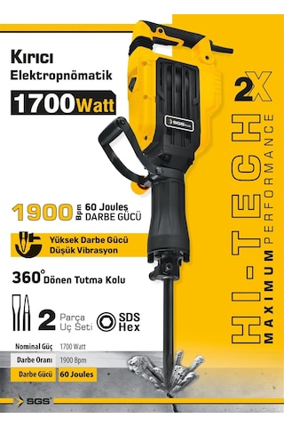 Sgs SGS5187 - 16 KG 1700 W 60 Joules 1900 BPM Elektropnomatik Kırıcı Hilti