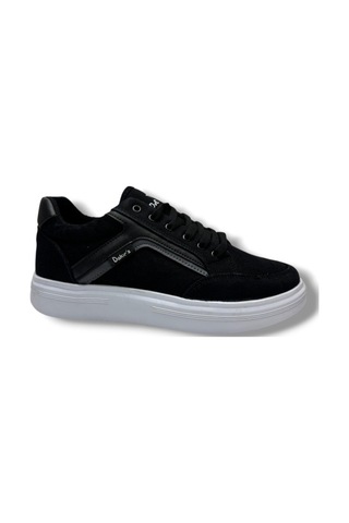 Dakırs 2298-26 Dayanıklı Tekstil Anatomik Bağcıklı Erkek Sneaker Siyah Beyaz Siyah