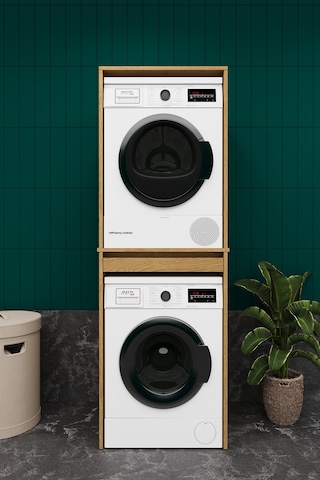 Lüks Çekmeceli Çamaşır Makinesi Dolabı %100 Mdf Çamaşır Kurutma Banyo Dolabı Bd05 Karına