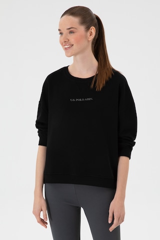 U.S. Polo Assn. Kadın Siyah Bisiklet Yaka Sweathırt 50313562-VR046