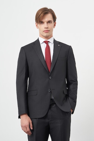 İmza Siyah Düz Gabardin Mono Yaka Tam Astar Çift Yırtmaç 2 Düğme 6 Drop Comfort Fit Classic Takım Elbise 1001245171 Siyah